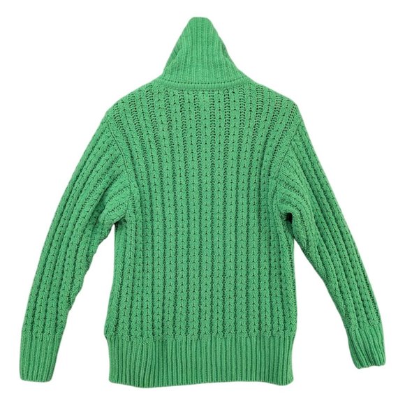 Aerie Cable Care Sweater Womens Green Chunky Knit 1/4 Zip Oversized Size S - Picture 2 of 8